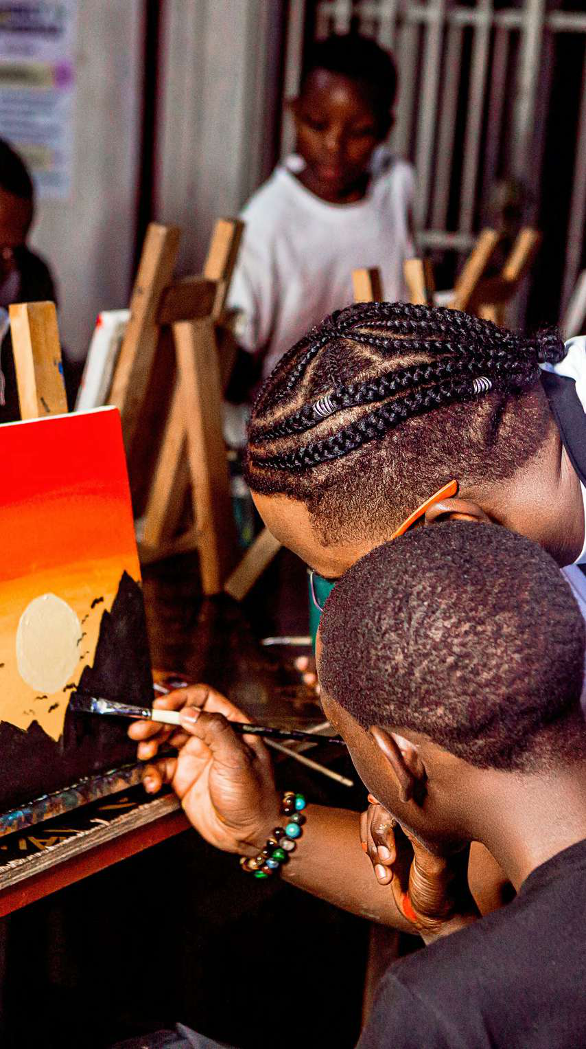 Youth painting class at the Foundation